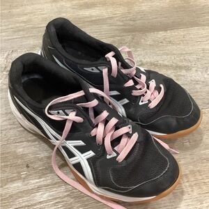 Asics Black and Pink Athletic Shoes for Sports